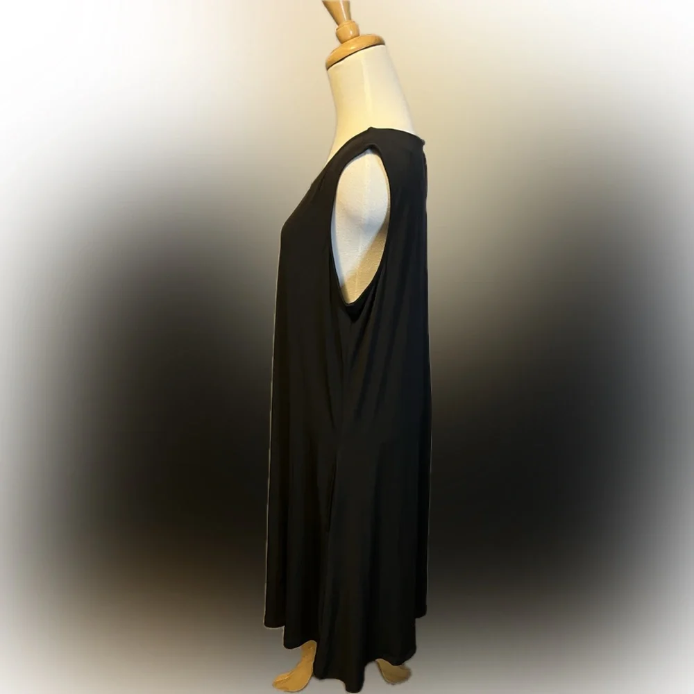 Susan Graver Black Liquid Knit Shift Dress size XL - Picture 5 of 11